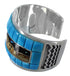 Silver Multicolor Native American Design Cuff Bracelet TX40435
